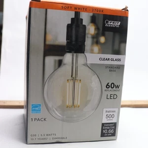 Feit LED with Standard Base Glass Clear 60W/120V G30 - Picture 1 of 4