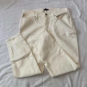 EILEEN FISHER Women’s 12 Cream Skinny Jeans Organic Cotton Stretch Classic - Picture 1 of 8