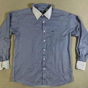 Giorgio Armani Le Collezioni Striped Dress Shirt Long Sleeve Cotton Size 18 1/2 - Picture 1 of 7