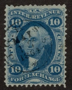 US Scott R35c Used - Nice Handstamped Cancel - CV 14$ - Picture 1 of 2