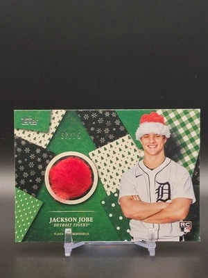 2025 Topps Holiday Jackson Jobe RC Holiday Relic Santa Hat Player Worn /75 HR-JJ - Image 1 of 2