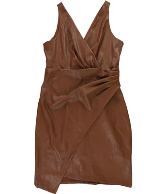 Vestido vaquero de cuero sintético para mujer GUESS, marrón, 14 Foto 1 de 2