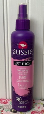 AUSSIE SPRUNCH SPRAY PARA EL CABELLO 8,5 OZ SUJECIÓN FLEXIBLE con ACEITE DE SEMILLA DE JOJOBA Foto 1 de 2