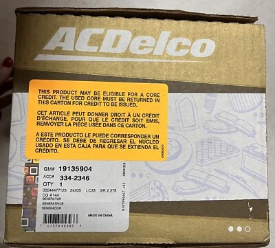 ACDelco 334-2346 Alternator For 89-94 Chevy Blazer Silverado ^ - Image 1 of 2