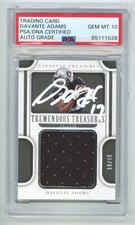 DAVANTE ADAMS Signed 18/49 NATIONAL TREASURES Patch Football Card + PSA Auto 10
