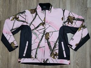 Berne Outdoors Womens Real Tree Camo Jacket Size Large Pink Full Zip 
