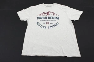 Camiseta gris manga corta con logotipo gráfico Cinch para hombre talla grande 100 % algodón - Imagen 1 de 8
