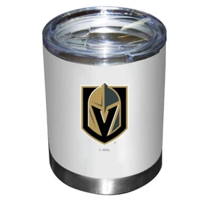 Vegas Golden Knights Lidded Stainless Steel Lowball Whisky Rocks Tumbler 12 oz - Picture 1 of 2