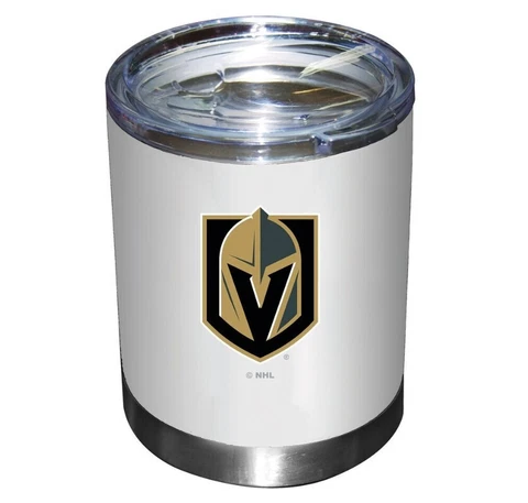 Vegas Golden Knights Lidded Stainless Steel Lowball Whisky Rocks Tumbler 12 oz Cover