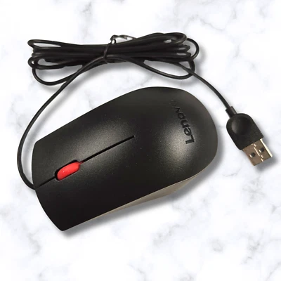 NEW Lenovo MOIUUO EM Red Scroll 2 Button USB Black Optical Mouse FRU:00PH133 V02 - Image 1 of 3