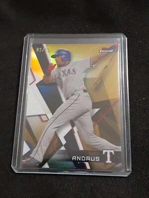 2018 Topps Finest Elvis Andrus Gold Refractor Serial #"d 02/50 Rangers Card # 13 - Image 1 of 3