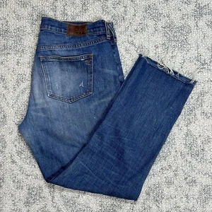 Jeans Madewell slim ragazzo orlo sfilacciato ritagliato vita media elasticizzato invecchiato taglia 27 - Foto 1 di 11