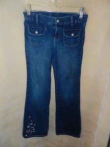 Gymboree Hugs and Kisses Denim Jeans 10 Adjustable Waist Girls - Picture 1 of 4