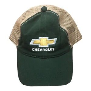 Vintage "CHEVROLET" Buckle Back Trucker Hat Cap MESH BACK EMBROIDERED Logo - Picture 1 of 3