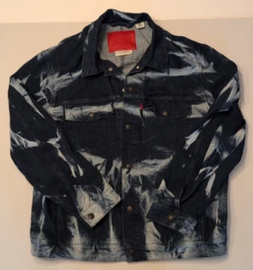 NWOT HTF Levi's Premium Denim Jacket Size Medium Bleach Acid Wash Trucker Jean - Picture 1 of 13