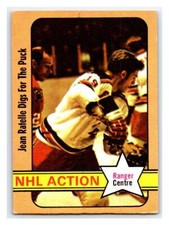 1972-73 O-PEE-CHEE JEAN RATELLE VINTAGE NHL HOCKEY CARD # 48B New York Rangers