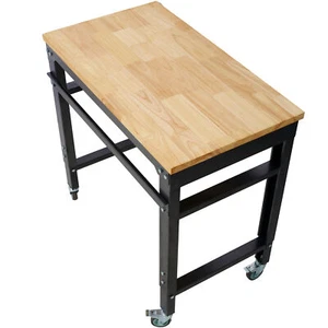 Workshop Tool Bench 35" Wide Rolling Workbenches for Garage - Adjustable Height - Picture 1 of 27