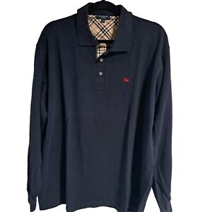 Burberry Mens Cotton Long Sleeve Polo Shirt Size XXL