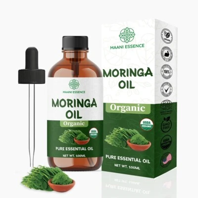100ML LARGE ORGANIC MORINGA OIL 100% PURE AND NATURAL -NON GMO - MADE IN USA - Image 1 of 3