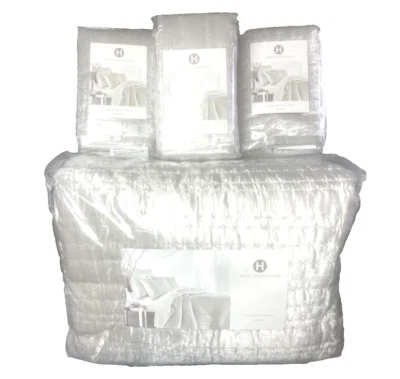 Hotel Collection Velvet Coverlet Set With Euro Shams Silver/Palladium Queen $935 - Image 1 of 4