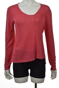 Prenda para el torso Eileen Fisher, talla M, suéter rosa, texturizado, lino, manga larga, cuello en V - Imagen 1 de 5