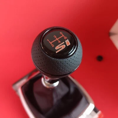 BLACK LEATHER SI 5 JDM SPORT SHIFT GEAR KNOB for CIVIC ACCORD EK EG MK6 B18 K20A - Image 1 of 4