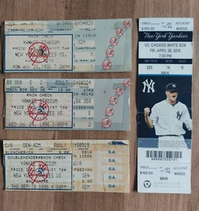 NY YANKEES TICKET STUBS LOT OF 4.....AUG 1995, JULI & SEPT 1996 & APRIL 2010 - Bild 1 von 1