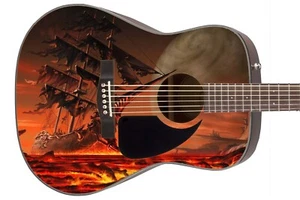 Gitarre Skin Axt Wrap Re-Skin Piratenschiff Geist Rechtshänder Akustikgitarre 276 - Bild 1 von 12