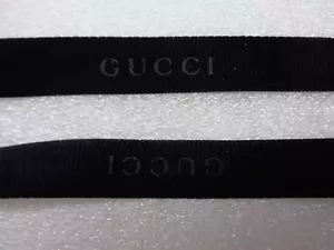 GUCCI Made in ITALY Grosgrain GIFT RIBBON Black Embossing 5/8" 1000Ft Long - Picture 1 of 5
