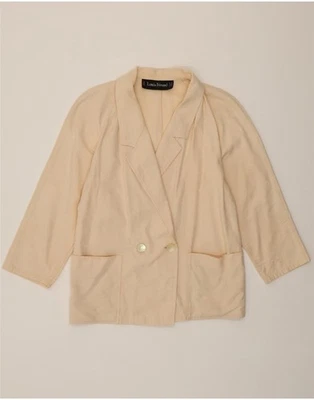 LOUIS FERAUD Womens Double Breasted Blazer Jacket UK 14 Medium Beige AL06 - Image 1 of 4