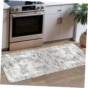 Moderner Abstrakter Läufer - 2x5, Beige Grau Waschbar Küche Eingang Teppich Matte Nicht  - Bild 1 von 7