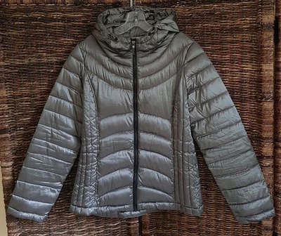 Andrew Marc Packable Down Puffer Jacket Women's Large Taupe Lightweight Coat - Image 1 of 4