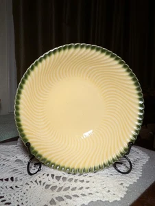 Antike amerikanische Limoges China Co Serviergeschirr Schale USA 1928 gelb grüner Rand  - Bild 1 von 9