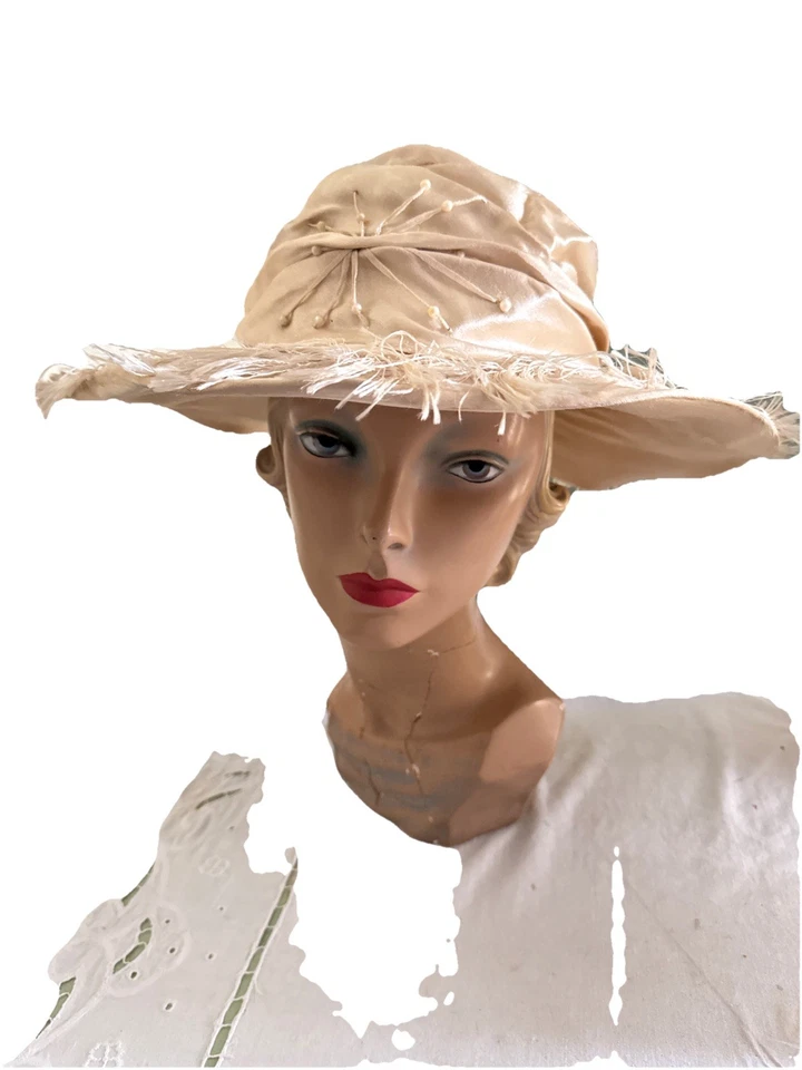 Sombrero eduardiano antiguo vintage Foto 1 de 4