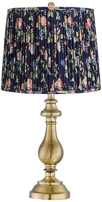 Lámpara de mesa Fairlee 26"H antigua de latón con pantalla azul marino Foto 1 de 4