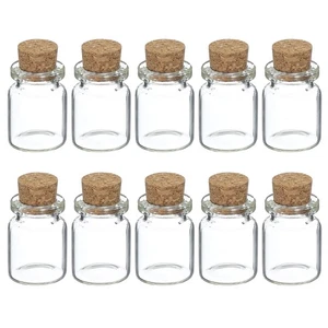 Mini botellas de vidrio con tapones de corcho de 10 piezas, frascos pequeños de vidrio transparente de 5 ml - Imagen 1 de 7