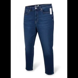 Seven7 Women’s Size 14 Blue Slim Straight High-Rise Stretch Denim Jeans NWT - Picture 1 of 11