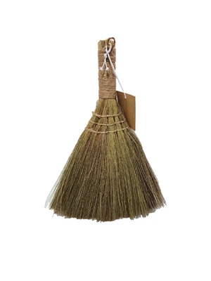 Natural Grass Primitive Broom Jute Handle for Craft Projects Decor 10.5" - Image 1 of 3