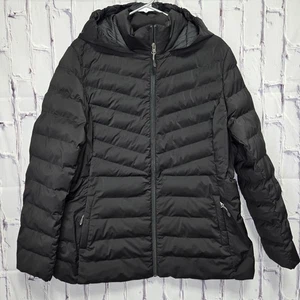 Chaqueta acolchada 32 Heat para mujer manga larga talla XL negra ligera con capucha/bolsillos - Imagen 1 de 14