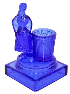 Lady cobalt Blue Glass Toothpick / Match Holder - Picture 1 of 7