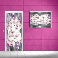 Vlies Tür Türfototapeten Fototapete Tapete Blumen ORCHIDEE WASSER 151 VET