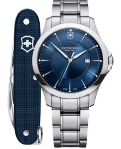 Nuevo Victorinox Swiss Army Alliance cuarzo esfera azul acero reloj para hombres 241910.1 - Imagen 1 de 4