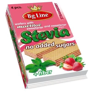 Stevia Mini Wafers Bg Line Sugar-free sweetener Stevia and strawberry -90 gr - Bild 1 von 2