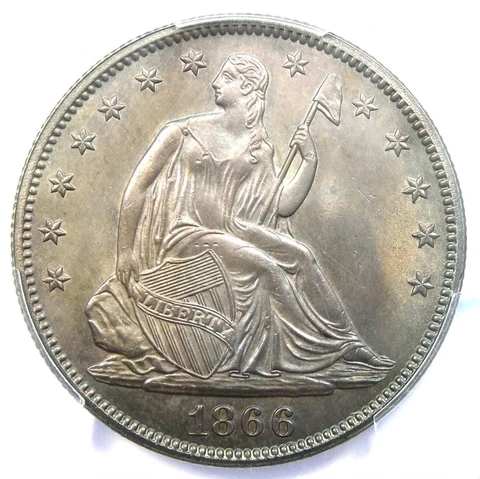 1866 Seated Liberty Half Dollar 50C FS-302 - PCGS Uncirculated Detail (MS UNC) Cover