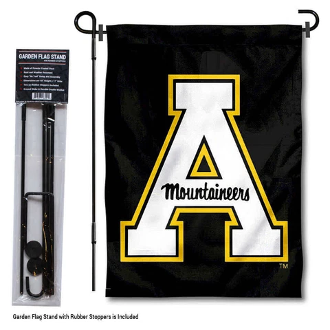 Appalachian State University Black Garden Flag and Stand Pole Kit Cover