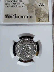 PHILIP THE FIRST SILVER AR.DOUBLE DENARIUS. N.G.C.HIGH GRADE.A.U. - Picture 1 of 15