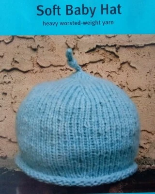 Soft Baby Knot Hat Roll Brim Easy Knitting Pattern 19 Theresa Gaffey 2005 NB-2yr - Image 1 of 2
