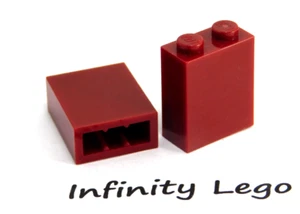 8 LEGO Dark Red Brick 1 x 2 x 2 Block Wall Inside Stud Holder (3245) - 8 Pieces - Picture 1 of 1