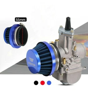 55mm Carburetor Air Filters Velocity Stacks Air Intake For Motorcycle Carb - Picture 1 of 6