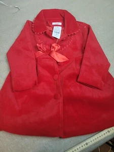 Toddler Girls Red Velvet Coat Fancy Christmas Size 120 5T (?) Old Money NWT - Picture 1 of 11